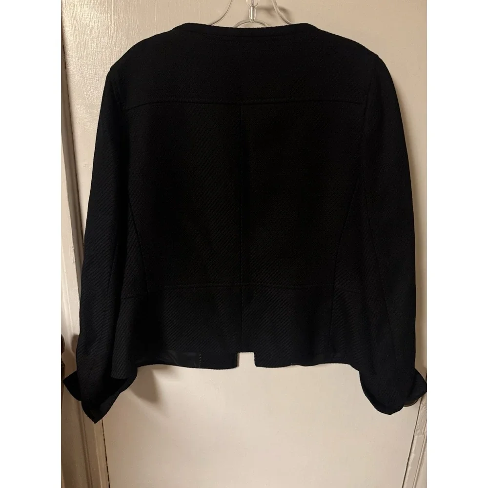 Talbots‎ Black Textured Collarless Blazer Women's Size 10